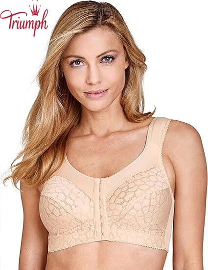 Triumph - (3 peças) Soutien jacquard para mulher com fecho frontal e sem aro