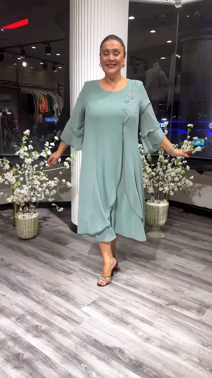 [S-5XL] ❤️2024 Novos vestidos de chiffon de alta qualidade