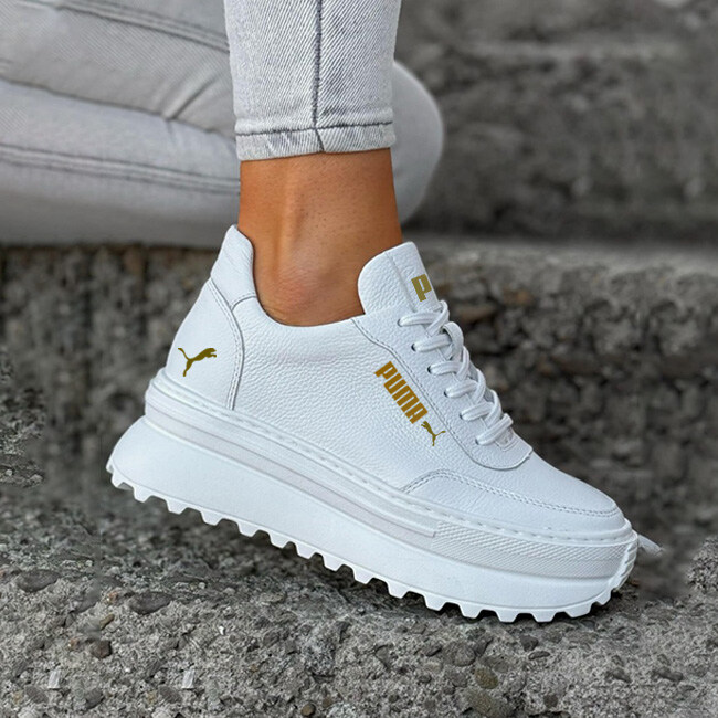 2025 PUMA®Damskie sneakersy ze skóry naturalnej