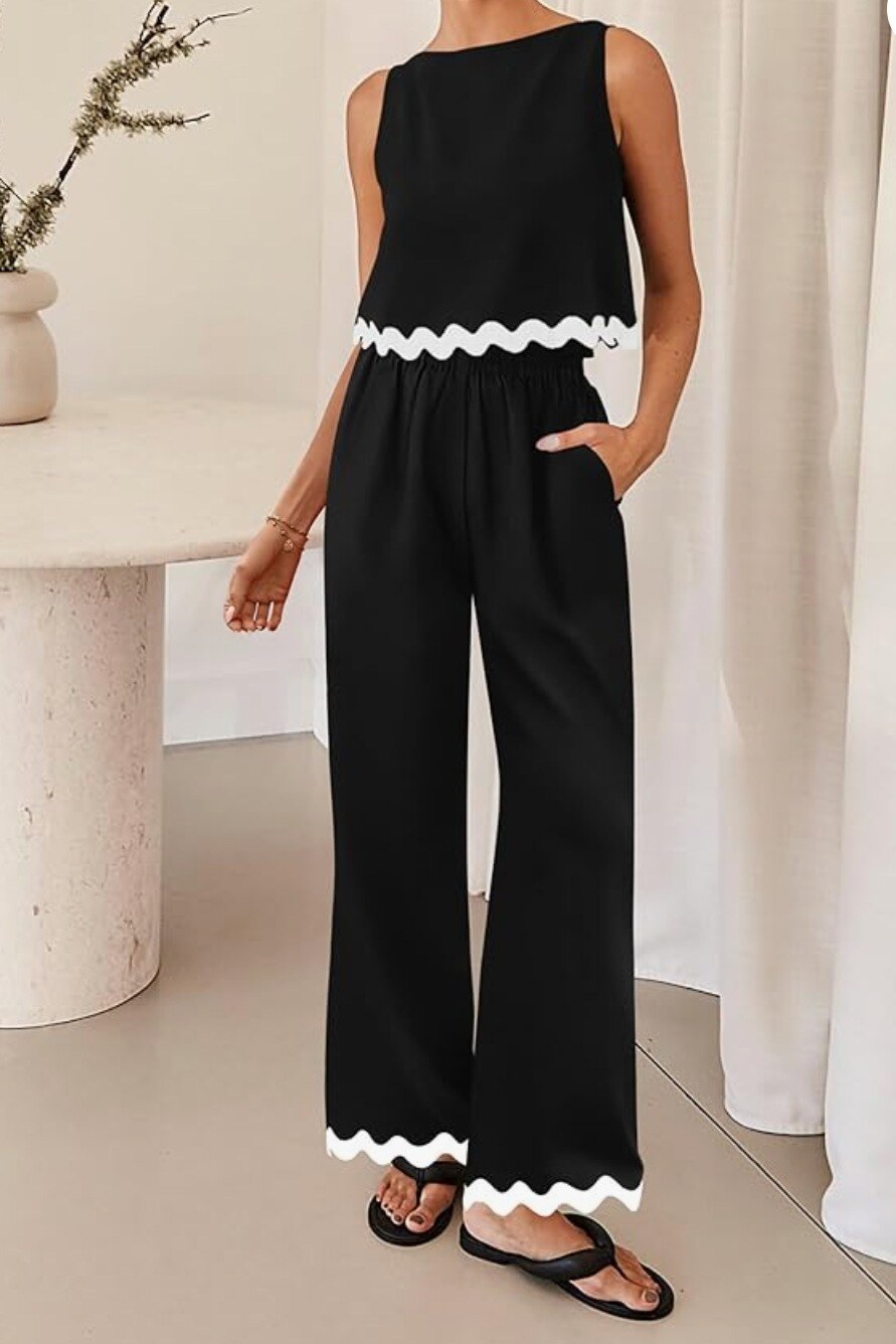 2024 primavera e verão feminino algodão e linho casual conjunto de 2 peças sem mangas colete curto topo solto
