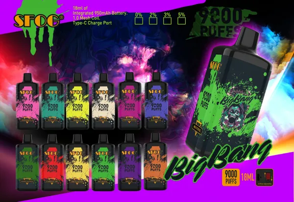 SFOG BIG BANG 9000 Puffs Rechargeable Bulk Buy Disposable Vape Wholesale