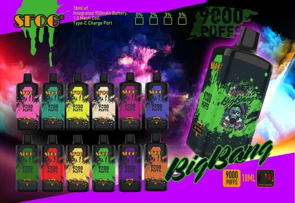 Sfog World 9000 Puffs Refillable Bulk Purchase Disposable Vape