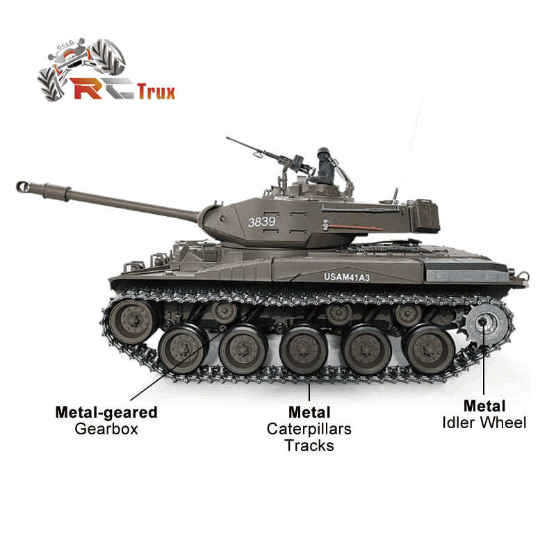 Heng Long 2.4G 1/16 Metal Upgraded RC Tank U.S. M41A3 Walker Bulldog 3839-1