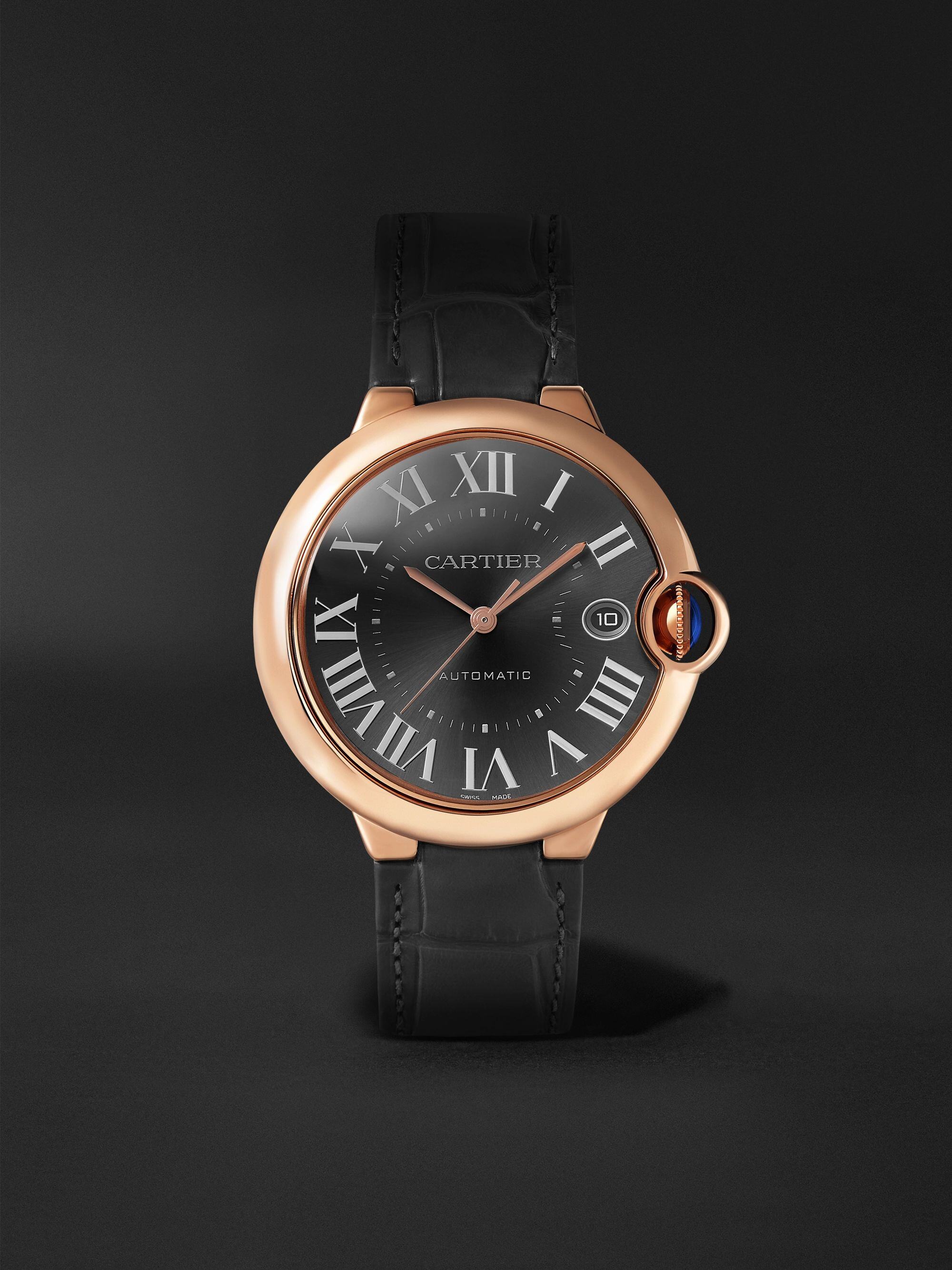 Automatic 40mm 18-Karat Pink Gold and Alligator Watch, Ref. No. WGBB0050