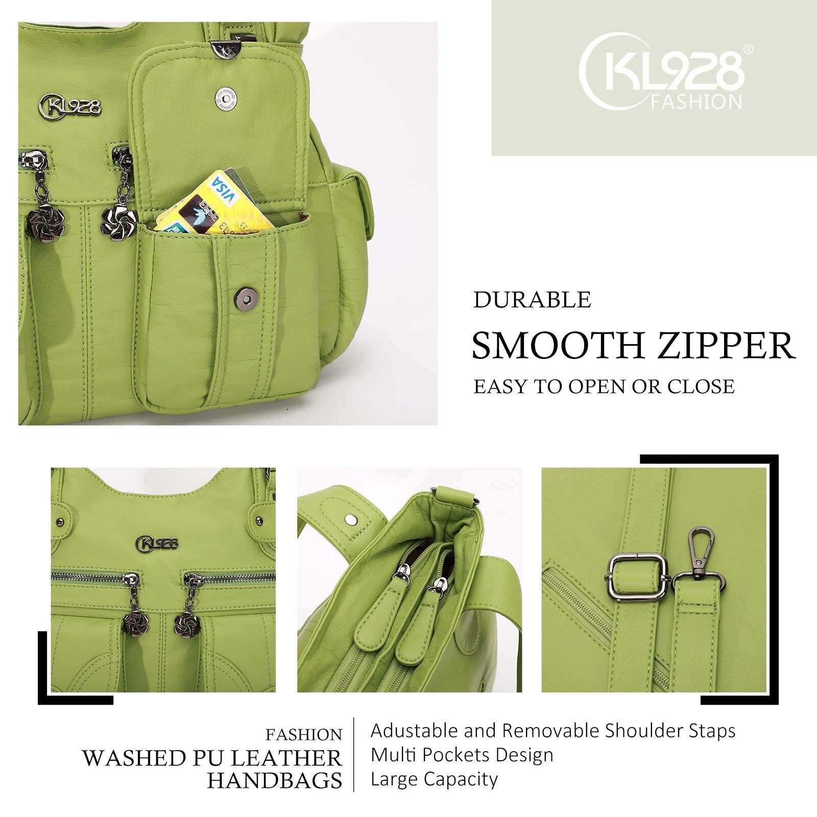 Bolsa de couro premium com muitos bolsos