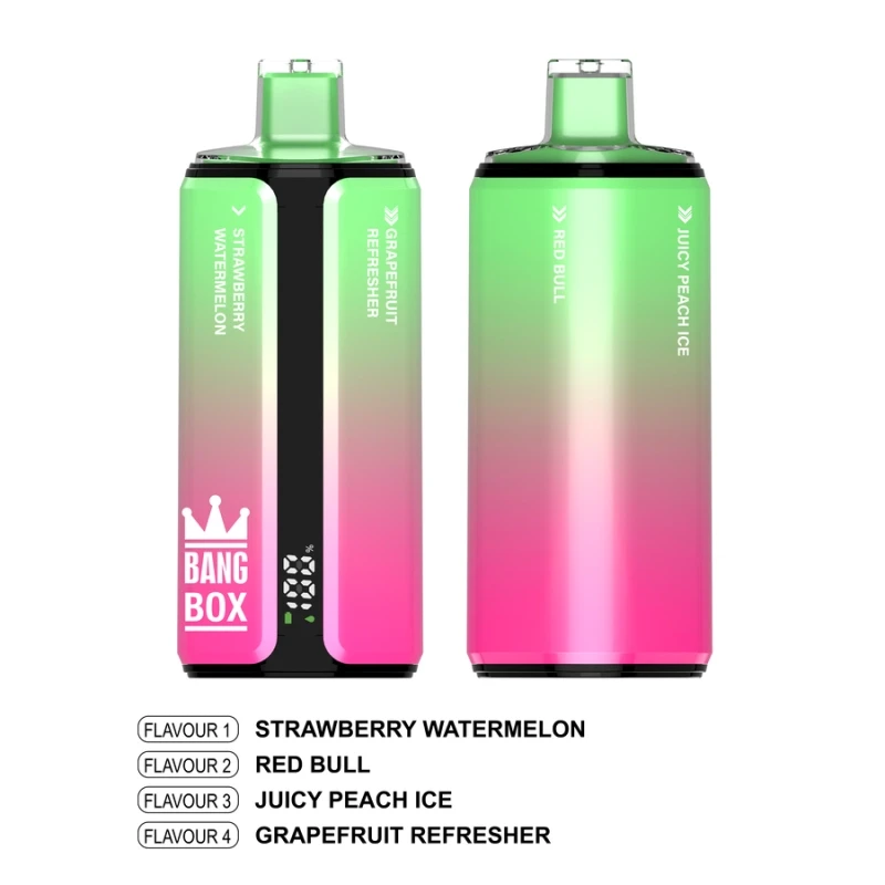 Bang Box 160,000 Puffs Strawberry and Watermelon + Red Bull + Juicy Peach Ice + Grapefruit Soda