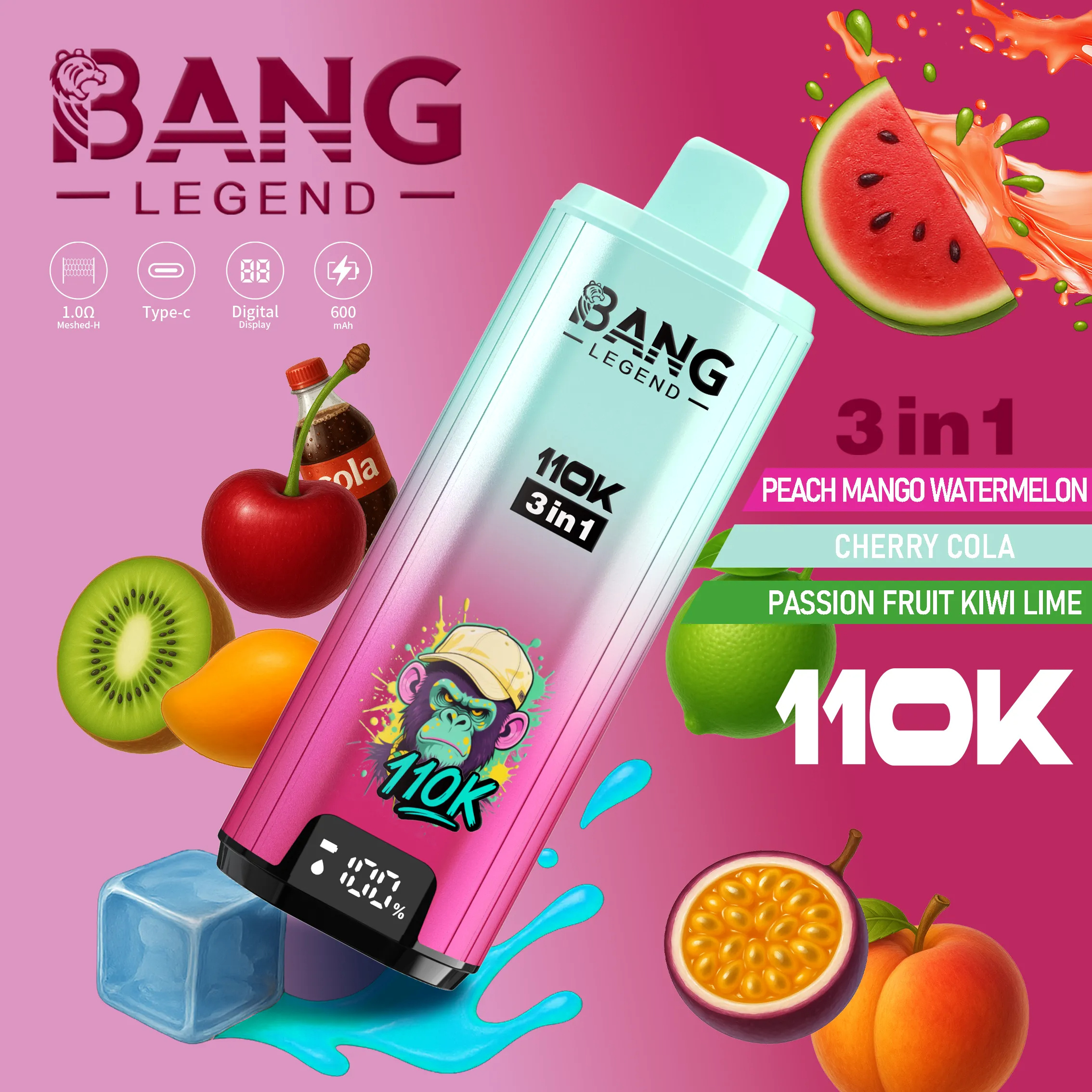 Bang Legend 110K Puffs Eldobható Vape – 12 íz | 3 az 1-ben íz-