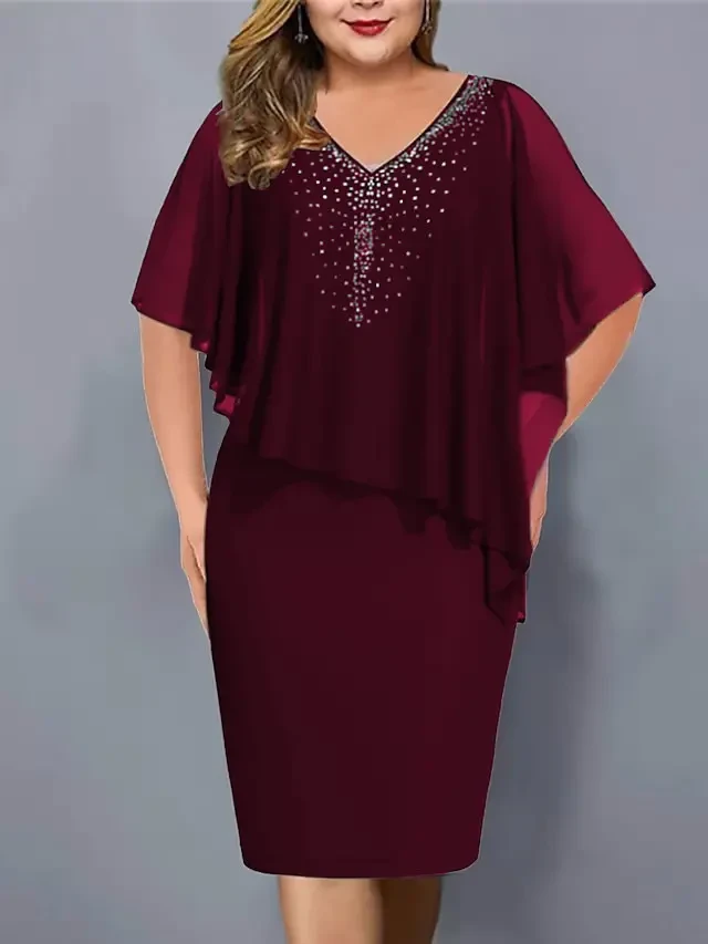 【S-5XL]】2024 Novos vestidos de verão com xale de chiffon