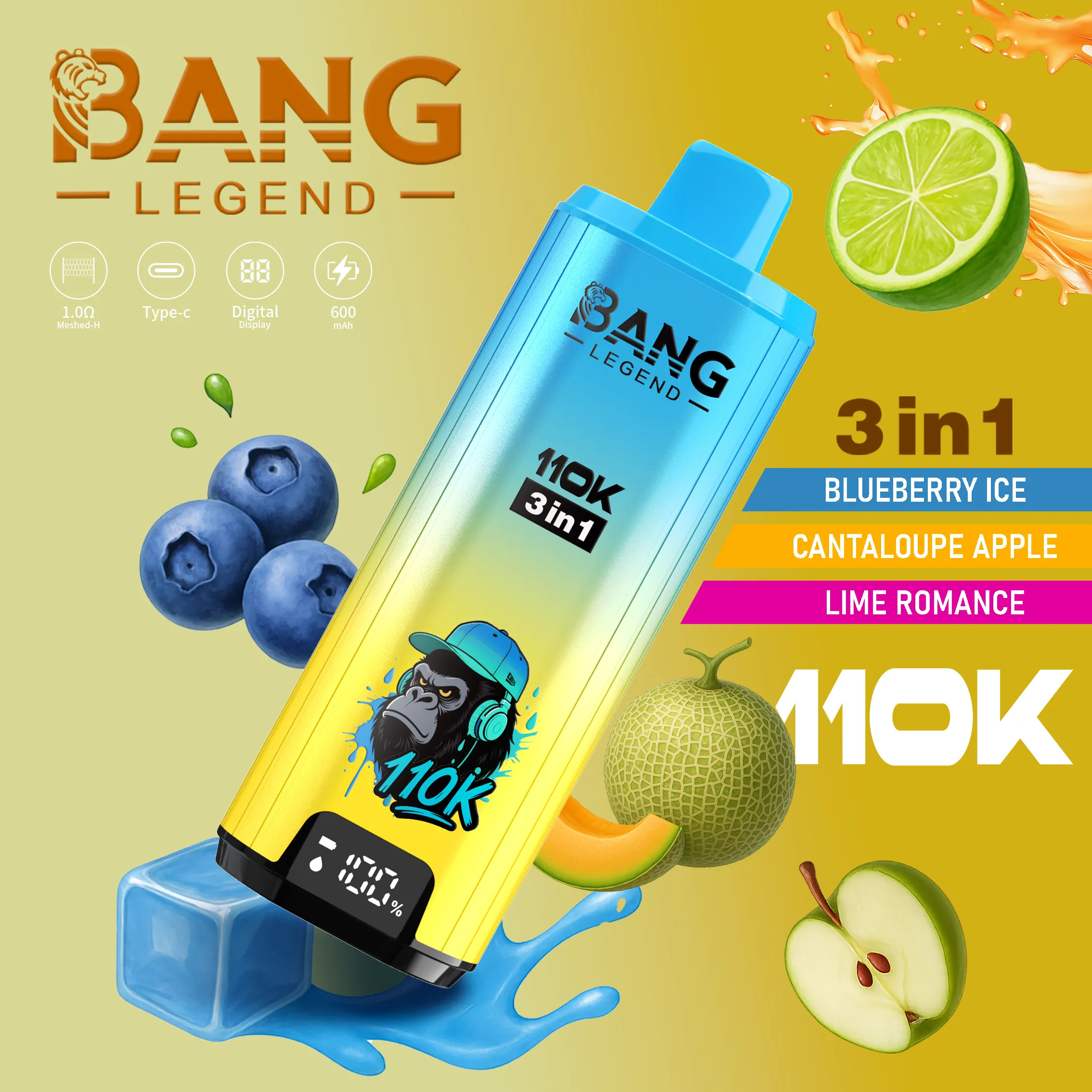 Bang Legend 110K Puffs Eldobható Vape – 12 íz | 3 az 1-ben íz-