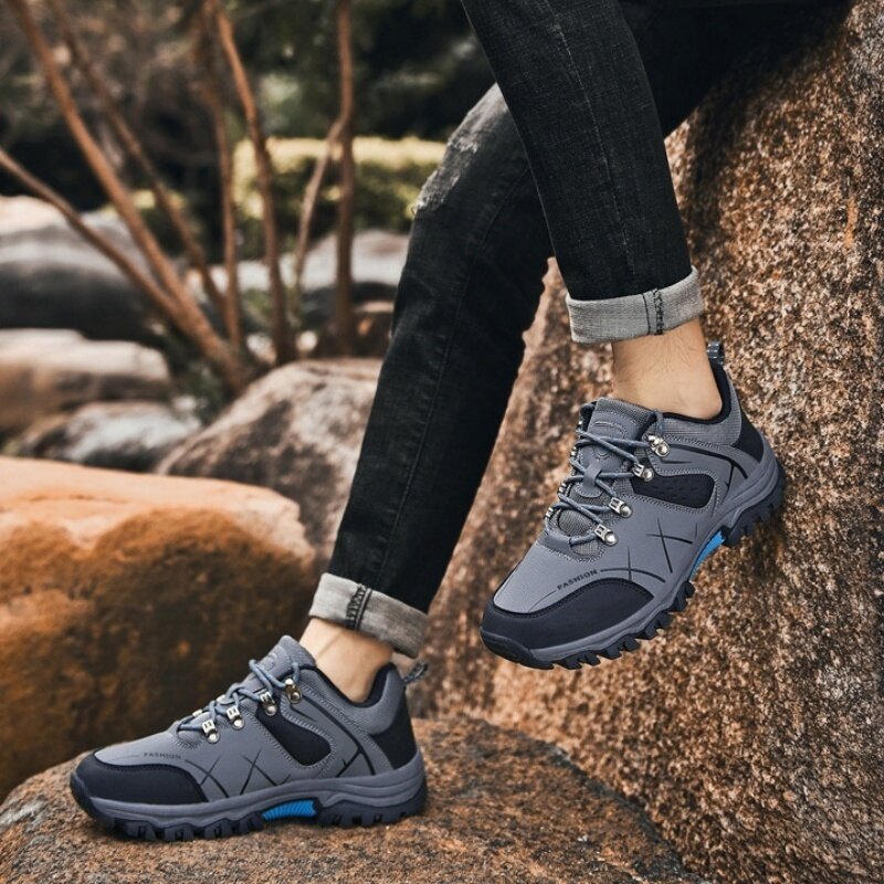 (🔥Mais vendidos)  Últimos sapatos de caminhada ao ar livre de couro genuíno masculino antiderrapante à prova d'água