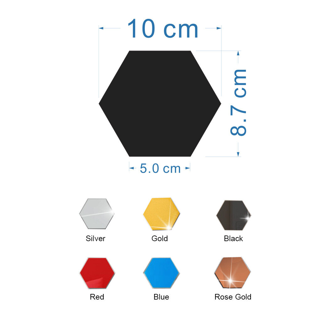 Adesivos de parede espelhados acrílicos hexagonais tridimensionais DIY adesivos de parede autoadesivos decoração de casa adesivos de parede de fundo