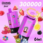 bang leader stoll 300000 puffs 4.Peach Berry & Triple Melon & Grape Ice & Black Dragon Ice & Fizzy Cherry Ice & Gummy Bear