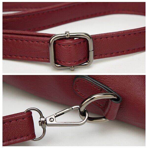 Bolsa feminina de couro macio de grande capacidade Bolsa resistente bolsa de ombro de lazer