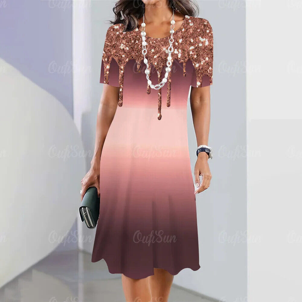 🔥  🔥 【S-5XL】Vestido retrô elegante com gola redonda