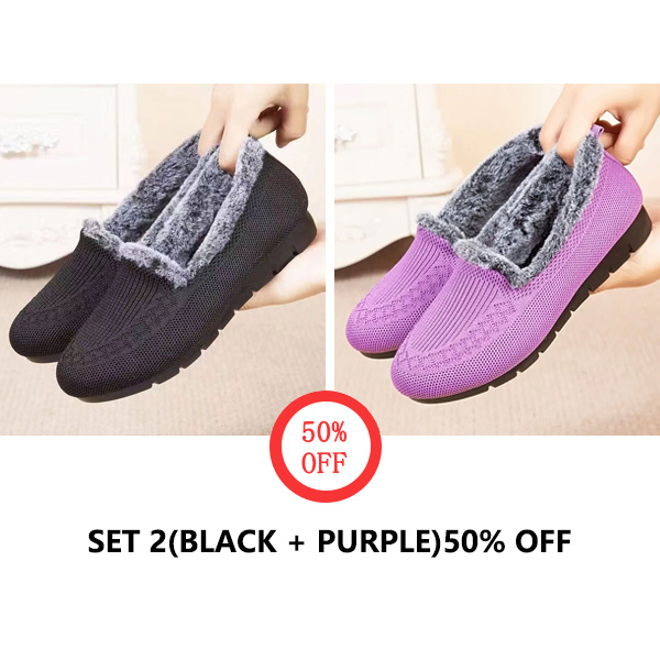 🔥Último dia com 50% de desconto - sapatos femininos forrados de pele de shearling