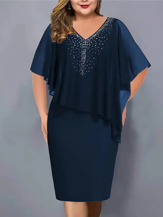 【S-5XL]】2024 Novos vestidos de verão com xale de chiffon