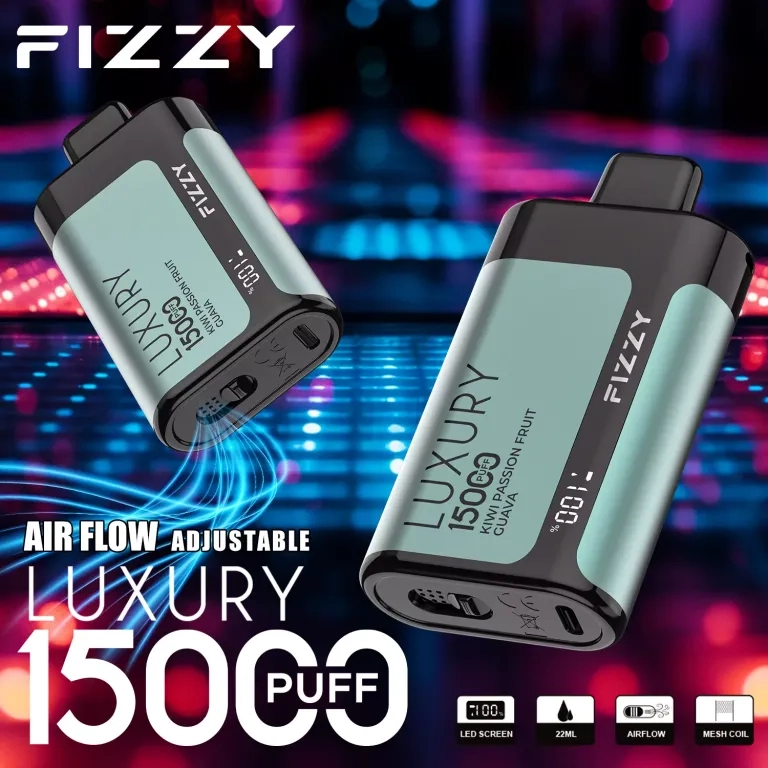 Fizzy Luxury 15000 Puffs LCD Screen Rechargeable Disposable Vapes Lemon Lime