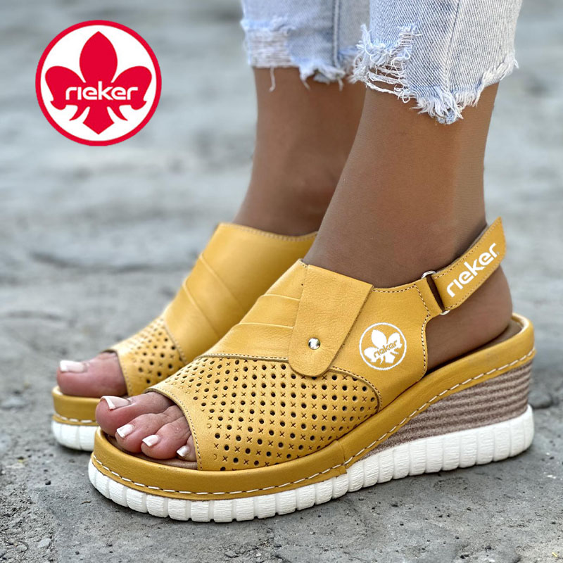 RIEKER® 2025 SKÓRZANE BUTY Z SZEROKIM PASKIEM