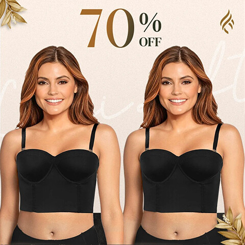 LUCILIFT – SUTIÃ SEM ALÇAS NAS COSTAS – TECIDO PREMIUM