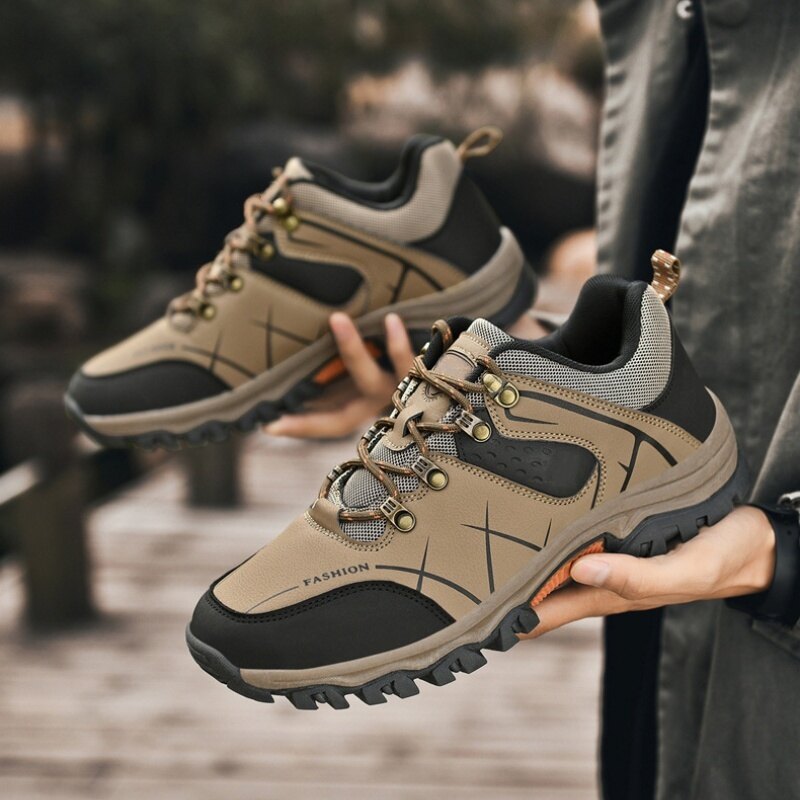 (🔥Mais vendidos)  Últimos sapatos de caminhada ao ar livre de couro genuíno masculino antiderrapante à prova d'água