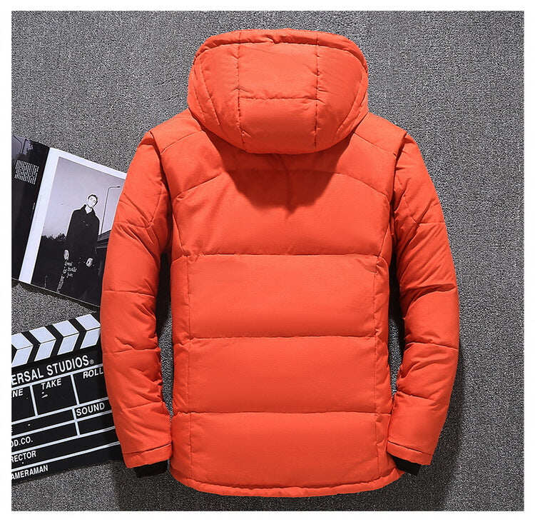 Męska biała kurtka puchowa Parka Winter Warm Jacket