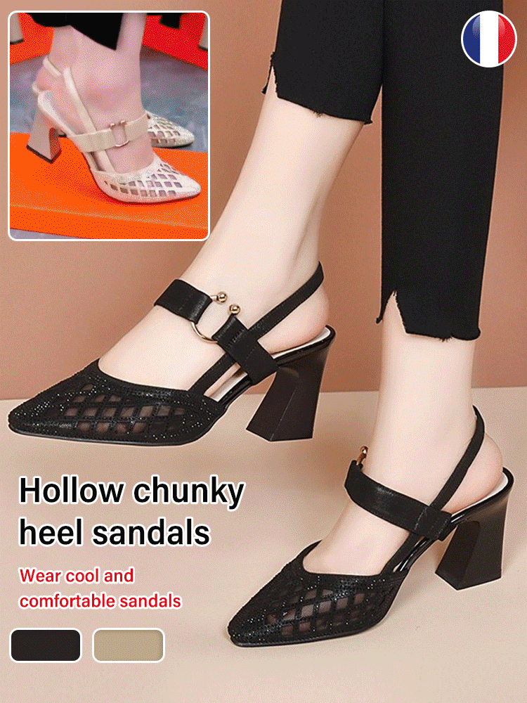 Sandálias de salto grosso oco