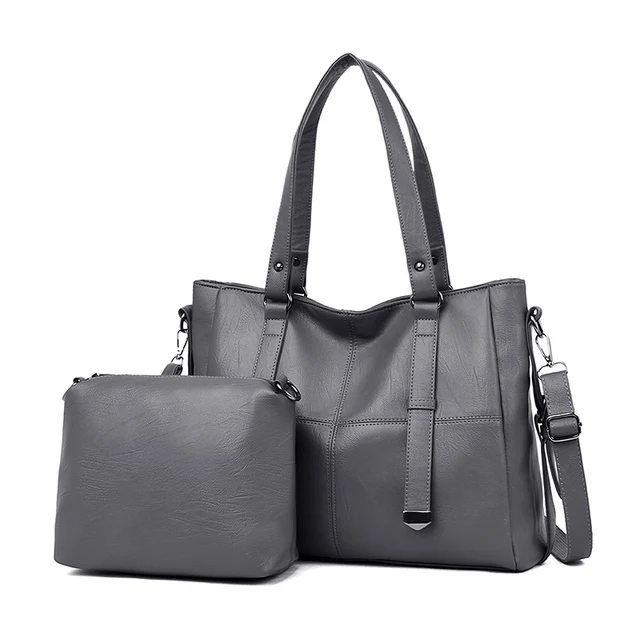 BOLSA FEMININA ESPAÇOSA FEITA DE COURO ECOLÓGICO MACIO + MOCHILA DE PRESENTE!