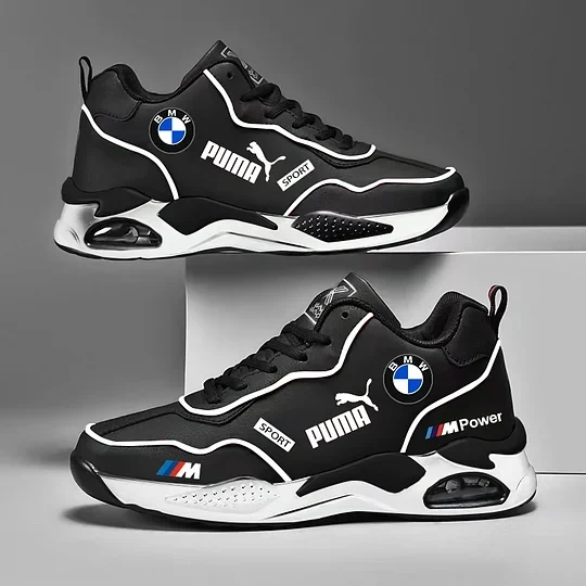 PUMA&BMW 2024 új férfi ortopéd, kényelmes bőr tornacipő