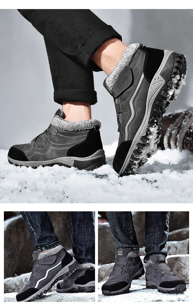 Glacial Comfort - Botas de corrida impermeáveis ​​unissex com velcro