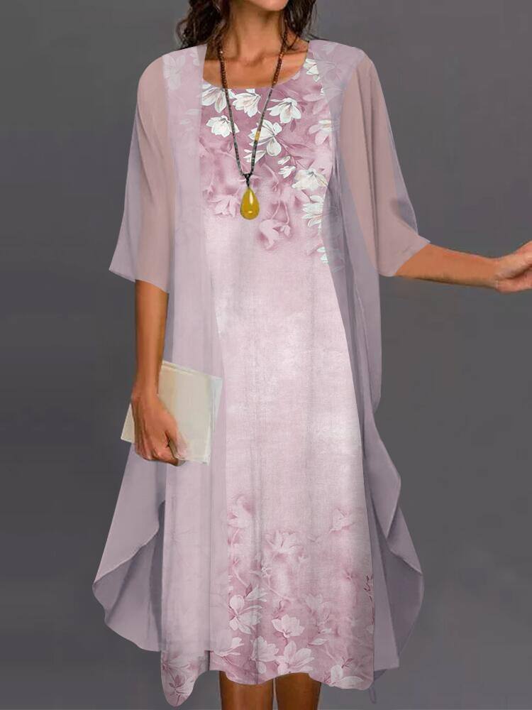 Нова елегантна рокля с принт от две части за 2022 г