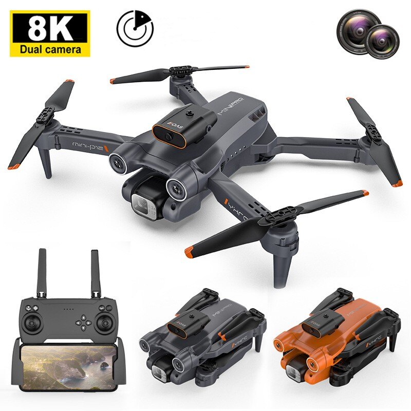 P12 Optical Flow Positioning Drone 8K ESC Dual Lens Aerial Photographer Full Obstacle Avoidance RC Aircraft