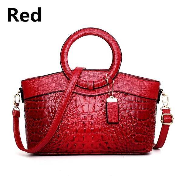 Bolsa De Couro Com Padrão De Crocodilo Em Estilo Retro