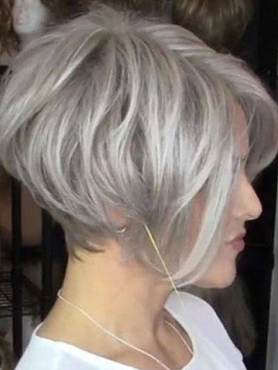 Gray Air Bangs Bobo Head Wig