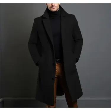 CASACO LONGO DE INVERNO MASCULINO, CASACO DUPLO EXTERIOR DIÁRIO