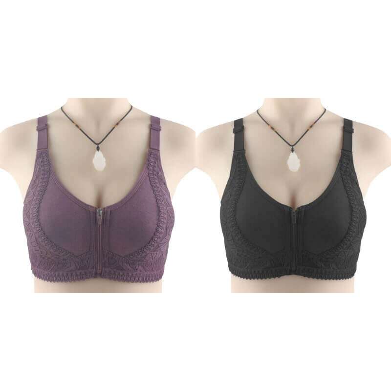 Дамски сутиен голям размер с цип отпред💖