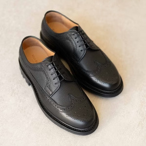 Brogues - Sapatos derby de couro granulado tricolor