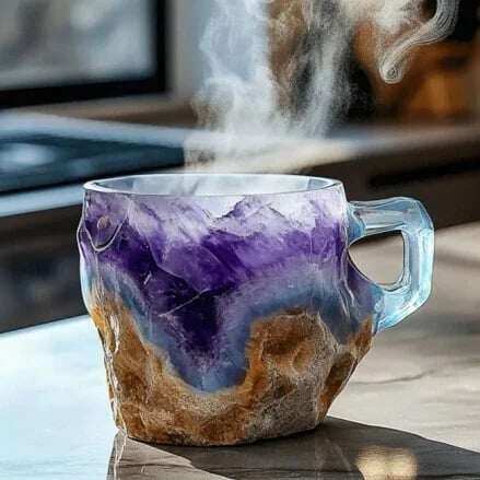 (🌲Liquidação de Natal antecipada) ✨️2024 Novas canecas de café de cristal mineral