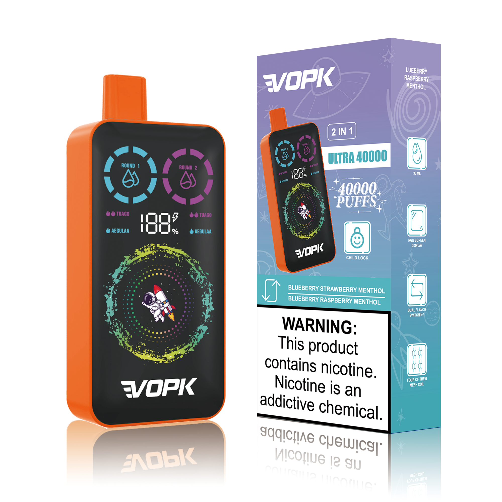 VOPK ULTRA 40000 Puffs Double Taste jednorazowe Vape - zaawansowane funkcje dla maksymalnej przyjemności z użytkowania
