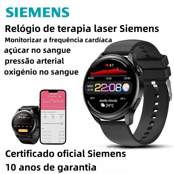 Relógio de terapia laser Siemens pode monitorizar a frequência cardíaca/pressão arterial/açúcar no sangue