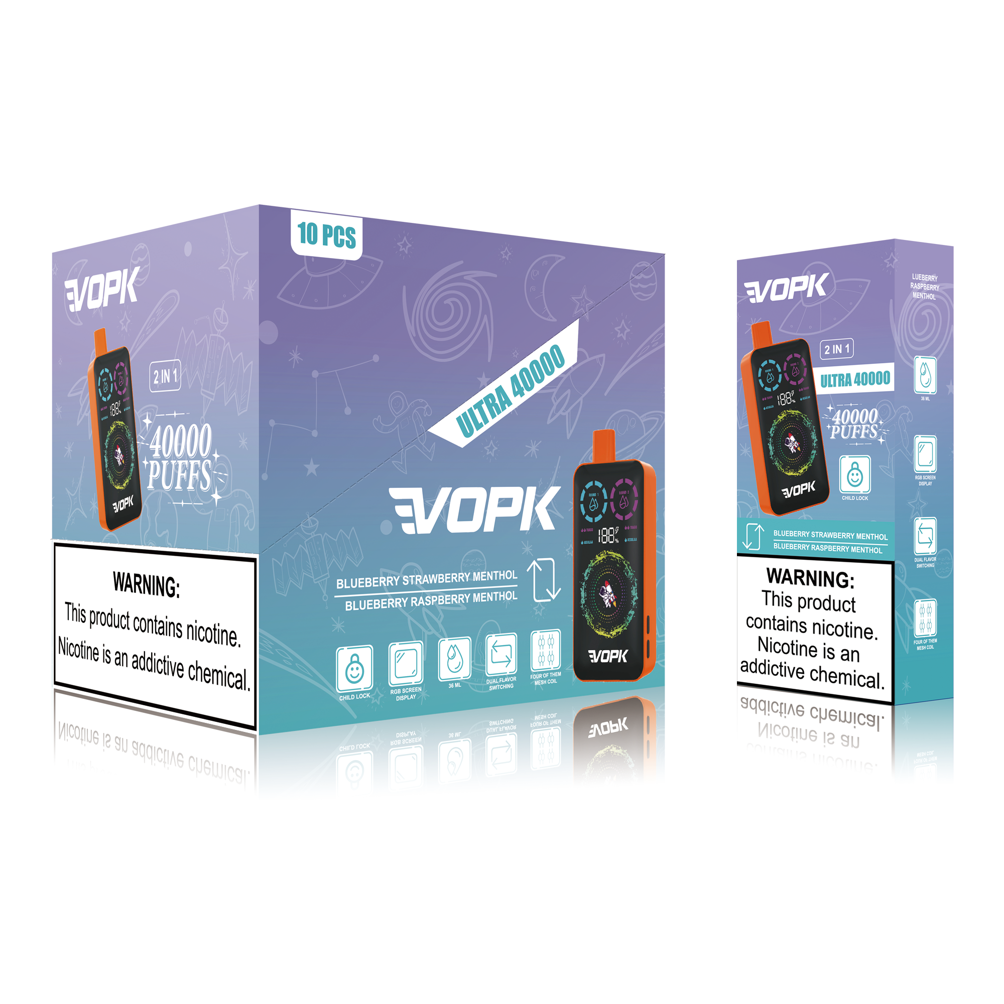 VOPK ULTRA 40000 Puffs Double Taste Jednorazowe Vape - Zaawansowane funkcje dla maksymalnej przyjemności 10 szt.