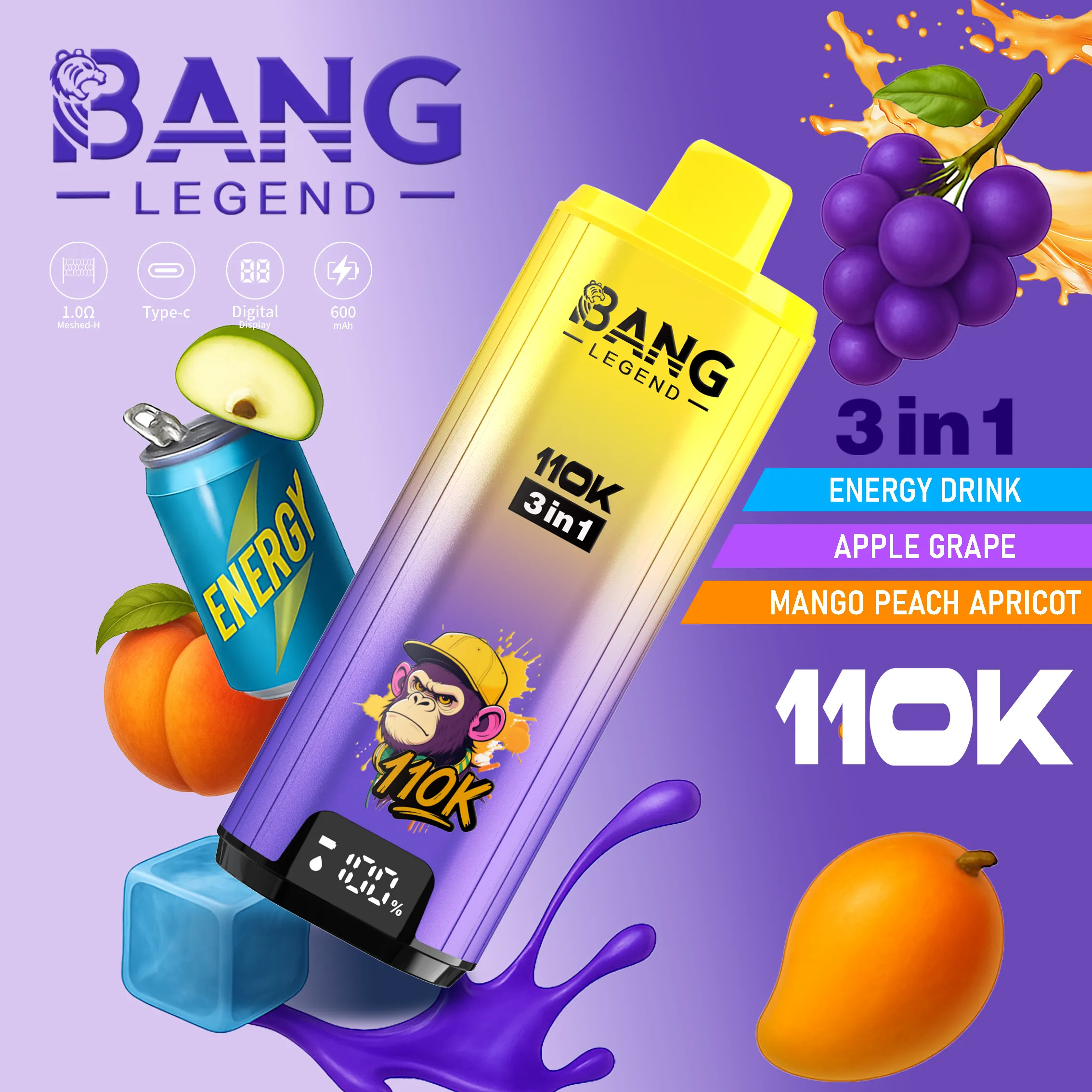 Bang Legend 110K Puffs Eldobható Vape – 12 íz | 3 az 1-ben íz-