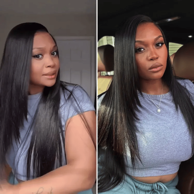 LUVME™ Natural Layered Thin Straight/Volucent Wavy Wig