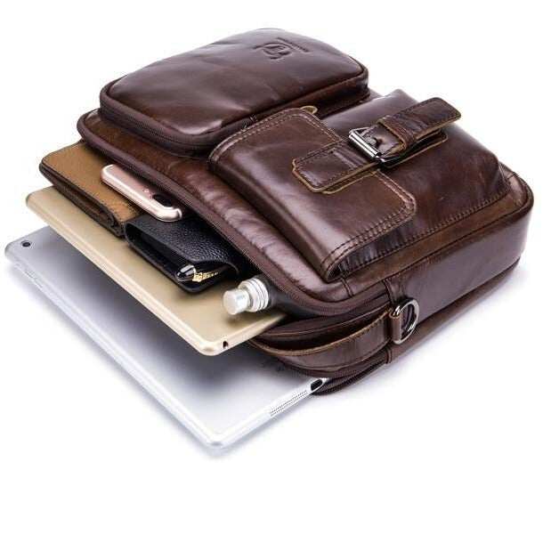 Męska teczka Torba na laptopa z prawdziwej skóry Torba Crossbody