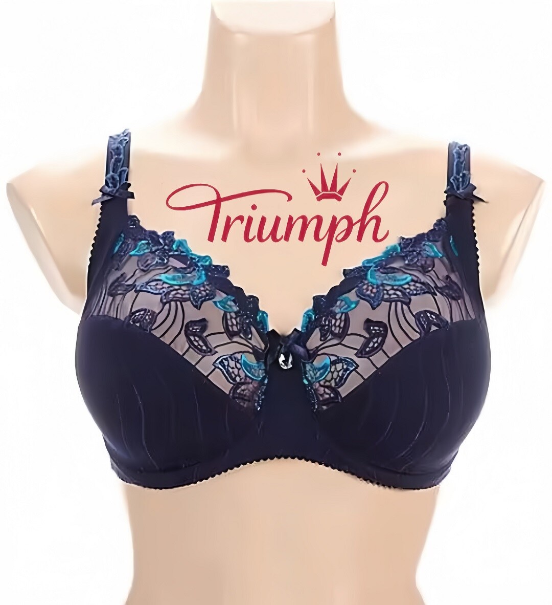 Triumph® - (3 szt.)🔥 Biustonosz z haftowaną koronką z pełną miseczką