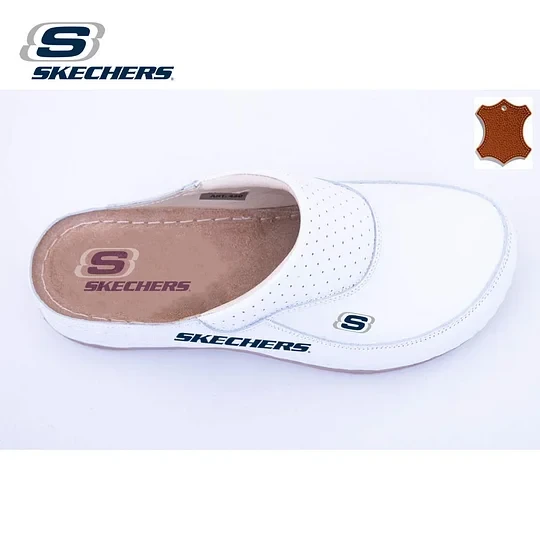 2025 melhores SKECHERS® sapatos ortopédicos de couro para massagem em pele para mulher