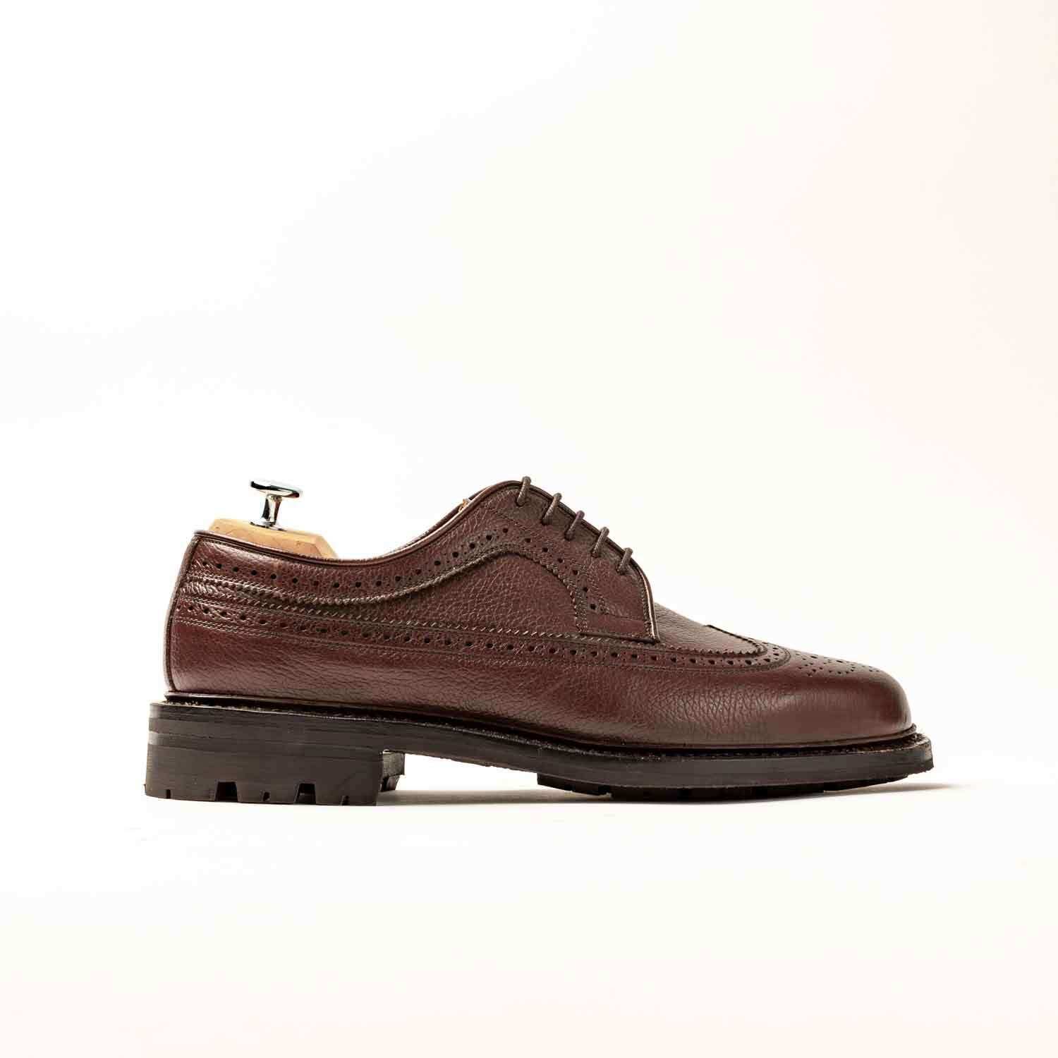 Brogues - Sapatos derby de couro granulado tricolor