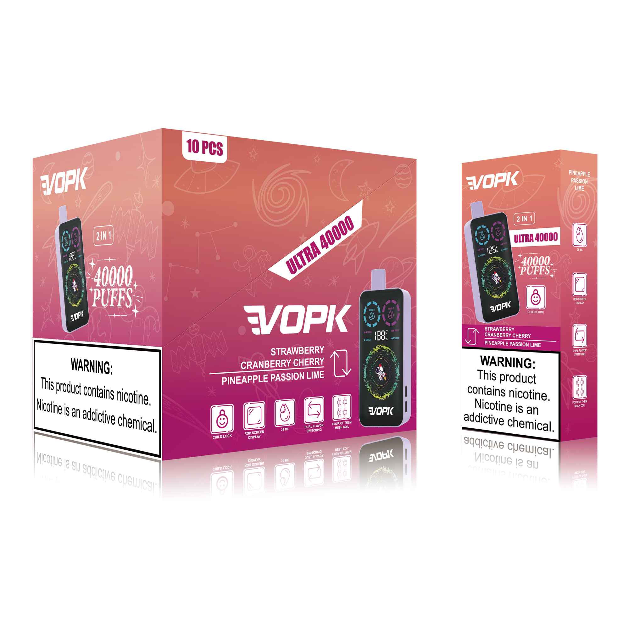 VOPK ULTRA 40000 Puffs Double Taste Jednorazowe Vape - Zaawansowane funkcje dla maksymalnej przyjemności 10 szt.