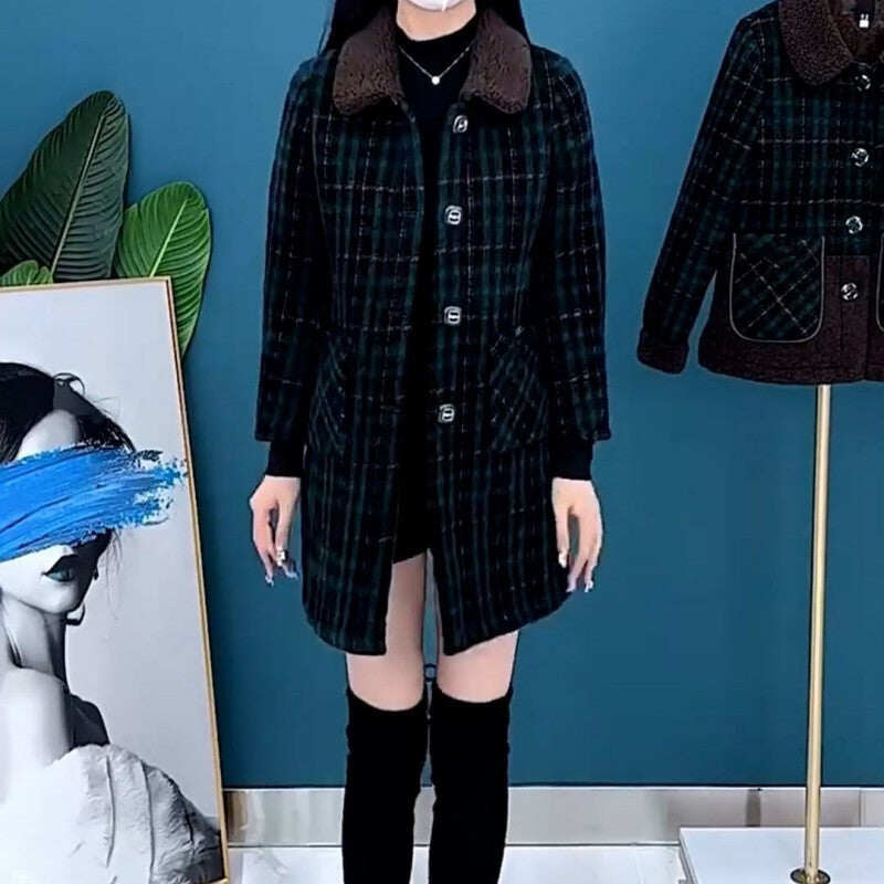 💖[Presente para mulheres] Jaqueta feminina de pelúcia de comprimento médio