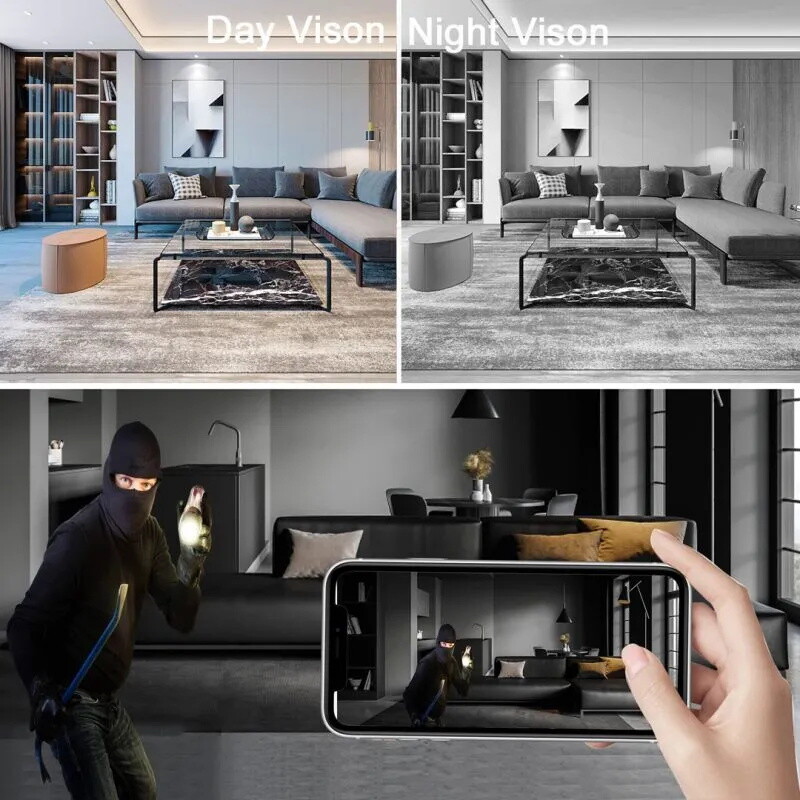 Mini câmera de segurança Wi-Fi Secure 360°