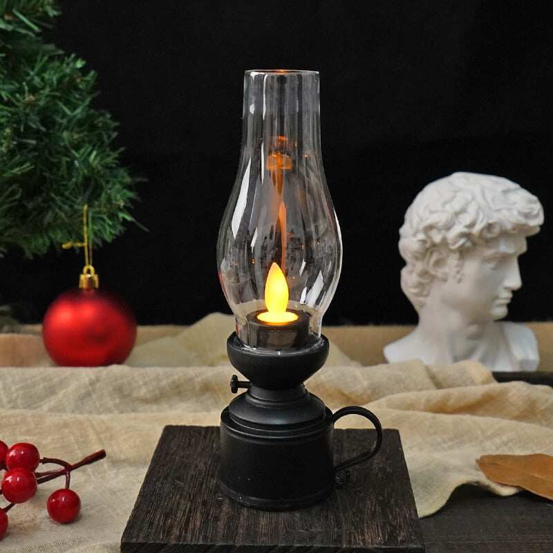 ✨🕯️Lampa naftowa LED Vintage Elektroniczna świeca obrotowa
